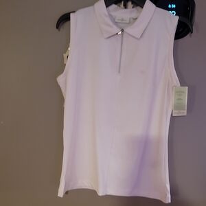 Dockers Pink Polo Tank Top with Textured Fabric